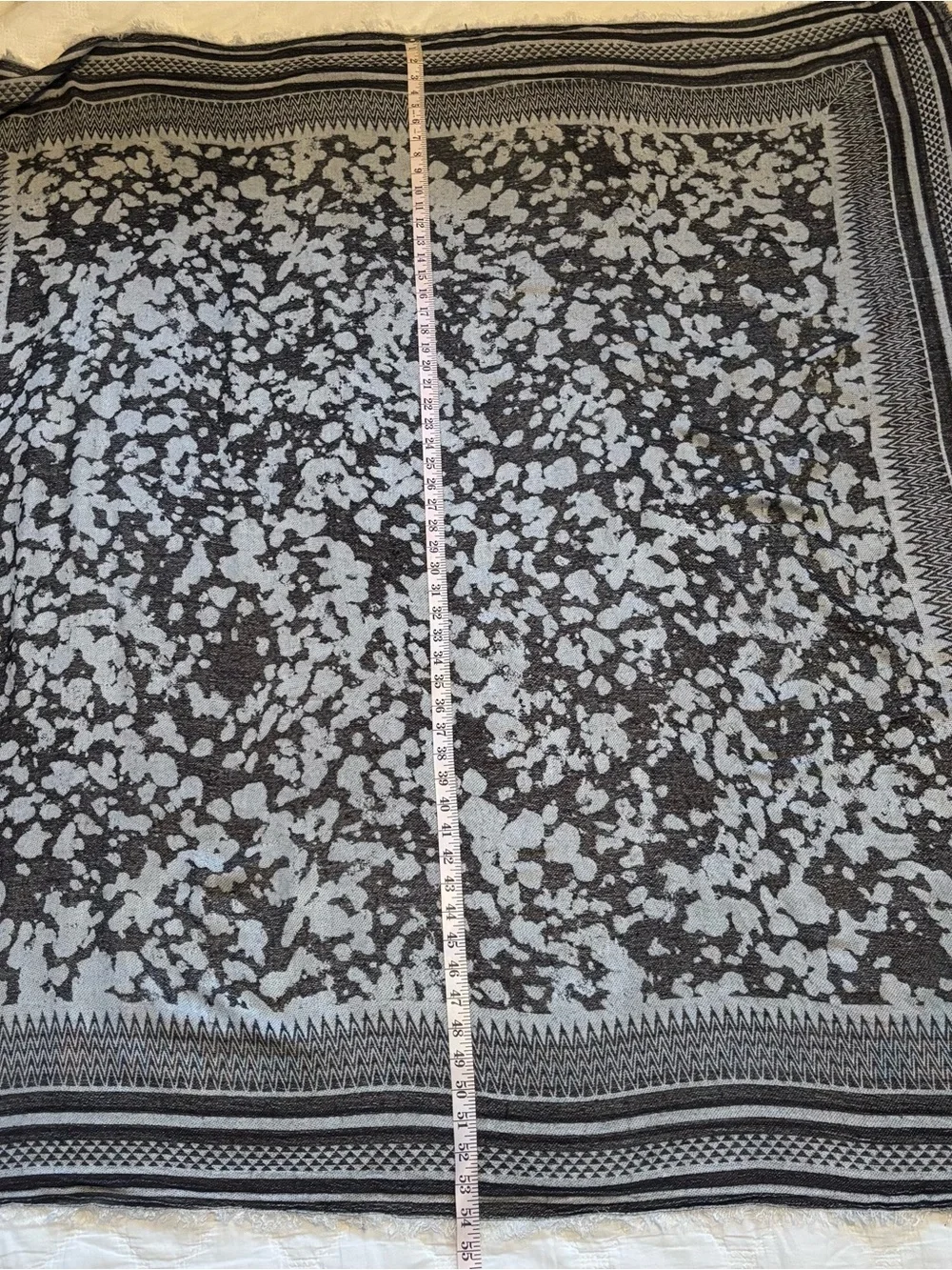 Boho Black & White Abstract Geometric Square Blanket Scarf